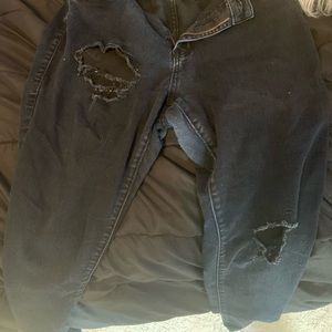 Black ripped jeans size 15